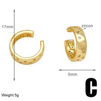 1 Pair Simple Style Irregular Geometric Leaves Inlay Copper Pearl Zircon 18K Gold Plated Ear Cuffs sku image 2