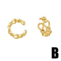 1 Pair Simple Style Heart Shape Solid Color Twist Plating Copper 18K Gold Plated Ear Cuffs main image 5