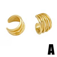 1 Pair Simple Style Heart Shape Solid Color Twist Plating Copper 18K Gold Plated Ear Cuffs main image 4