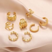 1 Pair Simple Style Heart Shape Solid Color Twist Plating Copper 18K Gold Plated Ear Cuffs main image 1