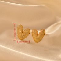 1 Pair Elegant Romantic Heart Shape Copper 18K Gold Plated Ear Studs main image 2