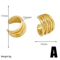 1 Pair Simple Style Heart Shape Solid Color Twist Plating Copper 18K Gold Plated Ear Cuffs sku image 1