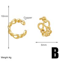 1 Pair Simple Style Heart Shape Solid Color Twist Plating Copper 18K Gold Plated Ear Cuffs sku image 2