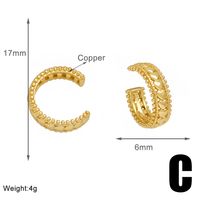 1 Pair Simple Style Heart Shape Solid Color Twist Plating Copper 18K Gold Plated Ear Cuffs sku image 3