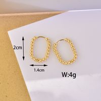 1 Pair Simple Style Geometric Round Heart Shape Titanium Steel 18K Gold Plated Hoop Earrings sku image 1