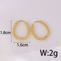 1 Paar Einfacher Stil Geometrisch Runden Herzform Titan Stahl 18 Karat Vergoldet Reif Ohrringe sku image 1