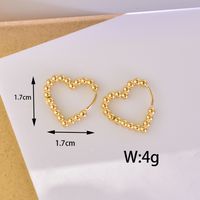 1 Paar Einfacher Stil Geometrisch Runden Herzform Titan Stahl 18 Karat Vergoldet Reif Ohrringe sku image 3