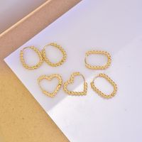 1 Pair Simple Style Geometric Round Heart Shape Titanium Steel 18K Gold Plated Hoop Earrings main image 9