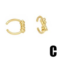 1 Pair Simple Style Solid Color Knot Copper 18K Gold Plated Ear Cuffs main image 5