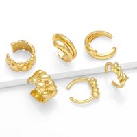 1 Pair Simple Style Solid Color Knot Copper 18K Gold Plated Ear Cuffs main image 3