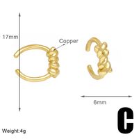 1 Pair Simple Style Solid Color Knot Copper 18K Gold Plated Ear Cuffs sku image 1