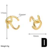 1 Pair Simple Style Solid Color Knot Copper 18K Gold Plated Ear Cuffs sku image 2