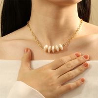 Estilo IG Ronda Perlas De Agua Dulce Hecho A Mano Chapados en oro de 18k Mujeres Collar main image 6