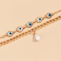 Simple Style Devil's Eye Heart Shape Alloy Layered Inlay Pearl Women's Anklet main image 5