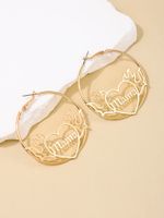1 Pair Nordic Style Letter Heart Shape Hollow Out Alloy Hoop Earrings main image 1