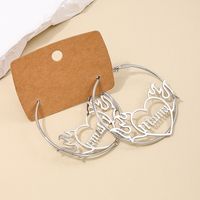 1 Pair Nordic Style Letter Heart Shape Hollow Out Alloy Hoop Earrings main image 5