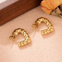 1 Pair Vintage Style Fashion Twist Stainless Steel Earrings main image 8