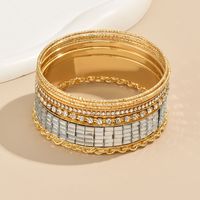 Simple Style Solid Color Rhinestones Alloy Wholesale Bangle main image 3