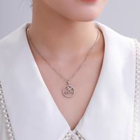 XUPING Simple Style Shiny Pentagram Round Copper Alloy Artificial Gemstones White Gold Plated Mother'S Day Women's Pendant Necklace main image 5