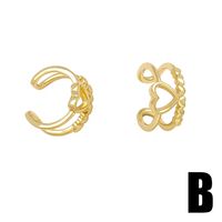 1 Pair Simple Style Geometric Letter Heart Shape Plating Copper 18K Gold Plated Ear Cuffs main image 5