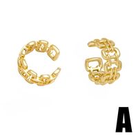 1 Pair Simple Style Geometric Letter Heart Shape Plating Copper 18K Gold Plated Ear Cuffs main image 4