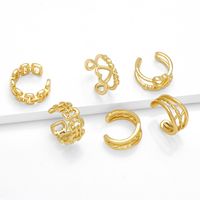 1 Pair Simple Style Geometric Letter Heart Shape Plating Copper 18K Gold Plated Ear Cuffs main image 3