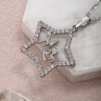 XUPING Simple Style Shiny Pentagram Round Copper Alloy Artificial Gemstones White Gold Plated Mother'S Day Women's Pendant Necklace main image 9