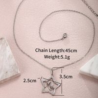 XUPING Simple Style Shiny Pentagram Round Copper Alloy Artificial Gemstones White Gold Plated Mother'S Day Women's Pendant Necklace sku image 2