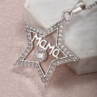 XUPING Simple Style Shiny Pentagram Round Copper Alloy Artificial Gemstones White Gold Plated Mother'S Day Women's Pendant Necklace main image 10