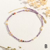 IG-Stil Lässig Geometrisch Süßwasserperle Stein 18 Karat Vergoldet Halsband In Masse sku image 4