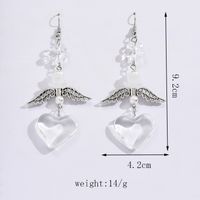 1 Pair Casual Simple Style Heart Shape Wings Flower Plating Hollow Out Arylic Drop Earrings main image 8