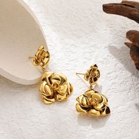 1 Pair Elegant Luxurious Rose Plating Copper 18K Gold Plated Drop Earrings main image 5