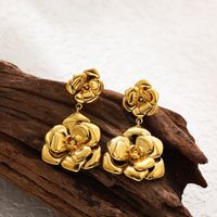 1 Pair Elegant Luxurious Rose Plating Copper 18K Gold Plated Drop Earrings main image 3