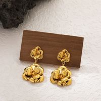 1 Pair Elegant Luxurious Rose Plating Copper 18K Gold Plated Drop Earrings main image 1