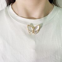 IG Style Commute Butterfly Alloy Inlay Shell Zircon Unisex Brooches 1 Piece main image 4