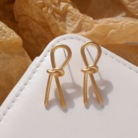 1 Pair Casual Simple Style Bow Knot Copper 18K Gold Plated Ear Studs main image 1