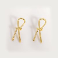 1 Pair Casual Simple Style Bow Knot Copper 18K Gold Plated Ear Studs main image 3
