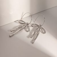 1 Pair IG Style Elegant Bow Knot 304 Stainless Steel Drop Earrings main image 4