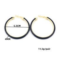 1 Pair Casual Simple Style Color Block Pu Leather Alloy Iron Hoop Earrings main image 2