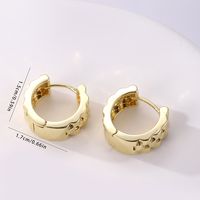 1 Pair Elegant Solid Color Geometric Copper K Gold Plated Hoop Earrings main image 2