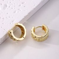 1 Pair Elegant Solid Color Geometric Copper K Gold Plated Hoop Earrings main image 4