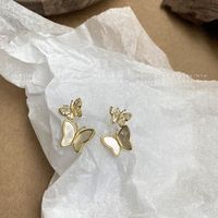 1 Pair Elegant Simple Style Butterfly Copper 18K Gold Plated Ear Studs main image 3