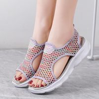 Women's Casual Solid Color Round Toe Peep Toe Sandals sku image 3