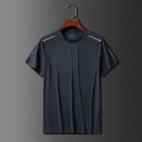 Men's Solid Color Vacation Round Neck Collarless Short Sleeve Loose Men's T-shirt main image 4