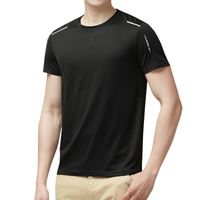 Men's Solid Color Vacation Round Neck Collarless Short Sleeve Loose Men's T-shirt main image 3
