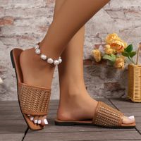 Women's Casual Solid Color Square Toe Slides Slippers main image 6