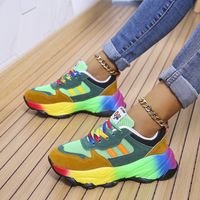 Women's Casual Vintage Style Color Block Round Toe Sports Shoes main image 3