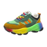 Women's Casual Vintage Style Color Block Round Toe Sports Shoes sku image 4