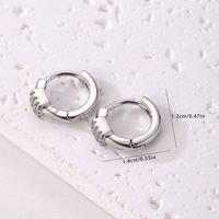 1 Pair Elegant Simple Style Square Copper Zircon White Gold Plated Hoop Earrings main image 2