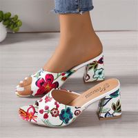 Women's Vintage Style Colorful Point Toe Slides Slippers main image 3